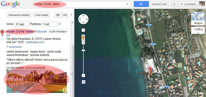 google map corte valier